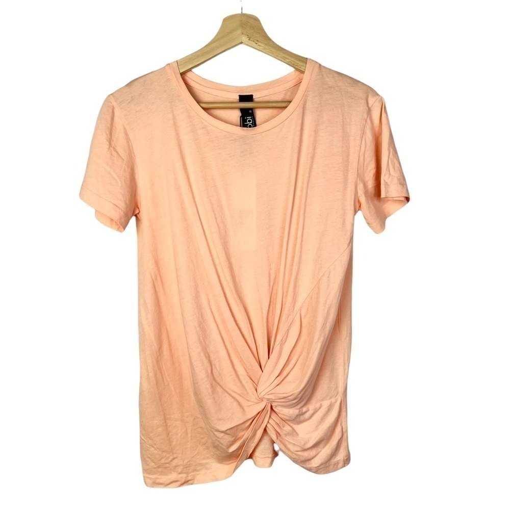 NEW Bobi‎ Knot Twist Front Salmon Short Sleeve T-Shirt S